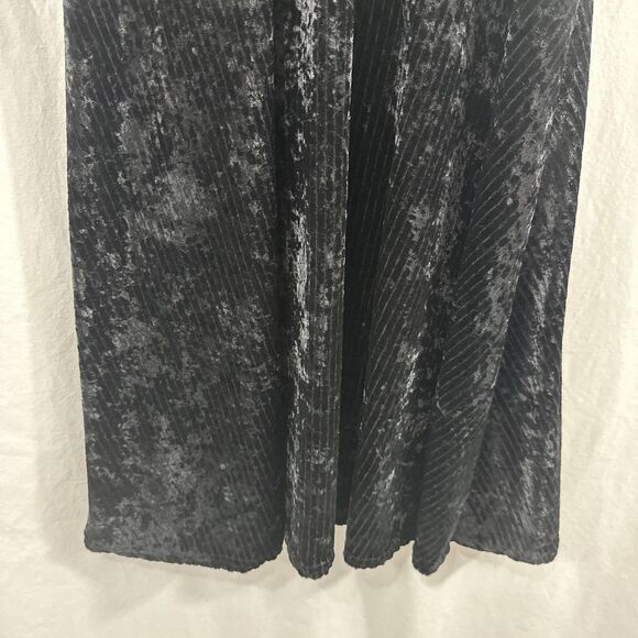 Sostanza Black Velvet Strappy Skater Dark Romantic Babydoll Dress Womens Size L - Picture 5 of 8